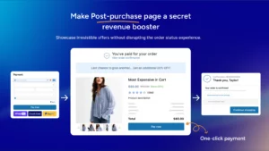 Shopify order tracking page with post-purchase upsell offers