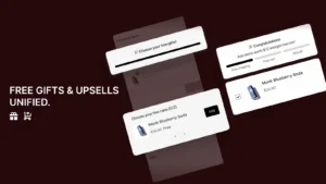 Shopify upsell and free gift selection interface