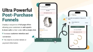 ReConvert app showing post-purchase upsell and cross sell funnel on Shopify