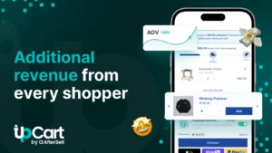 UpCart by AfterSell showing in-cart upsell and AOV boost feature