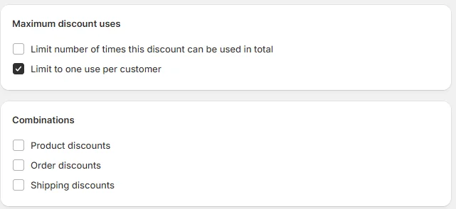 Set your discount limits
