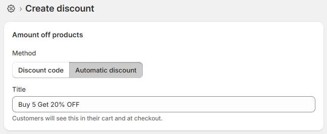 Set up your Automatic discount