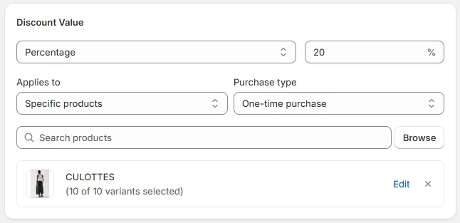 Configure your Discount value