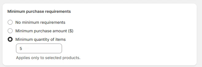 minimum quantity discount