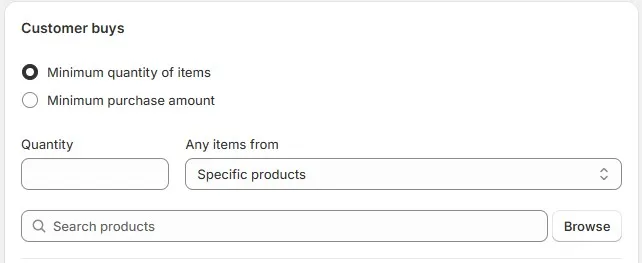 Shopify free gift setup – customer buys minimum quantity of items to qualify for promotion