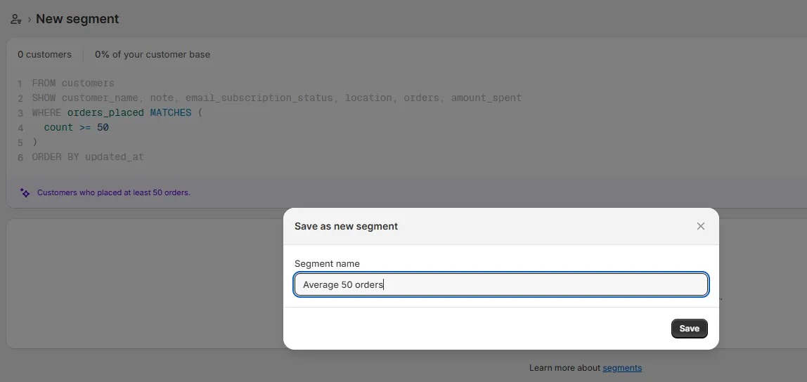 Click Save to Your customer group is now live