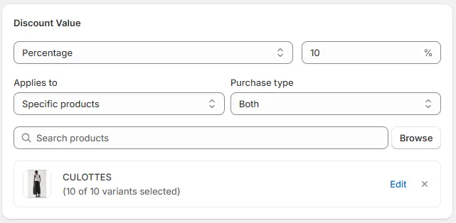 Configure your Discount value