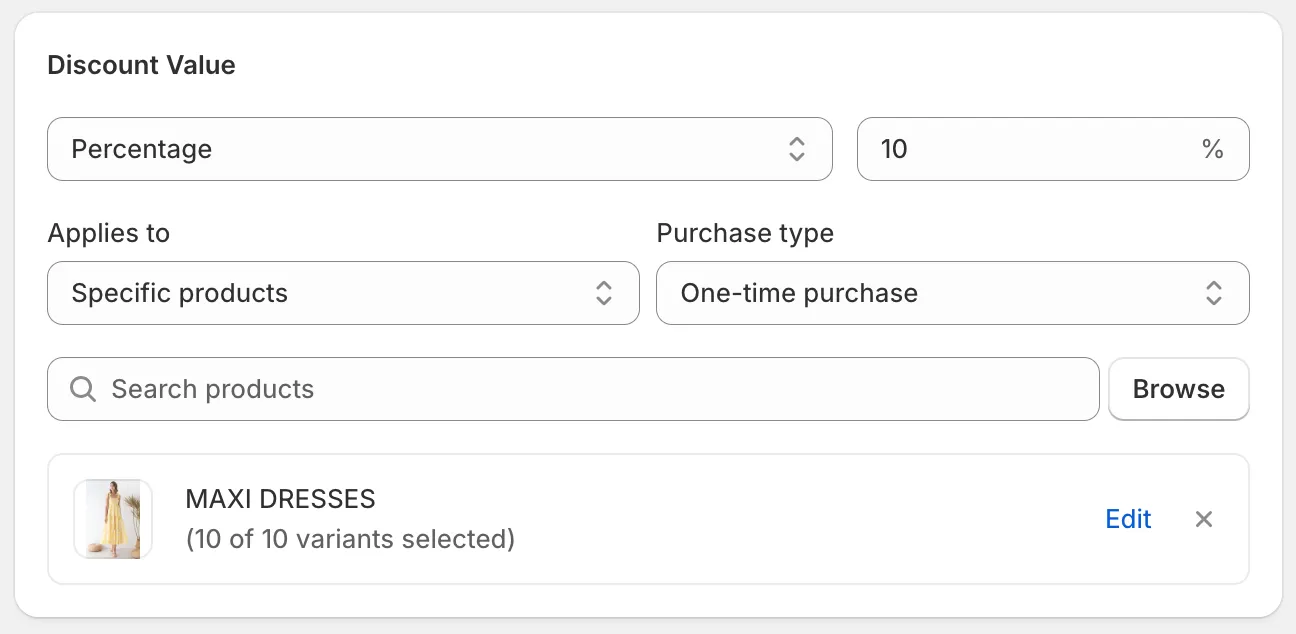 Configure your Shopify cart recovery discount