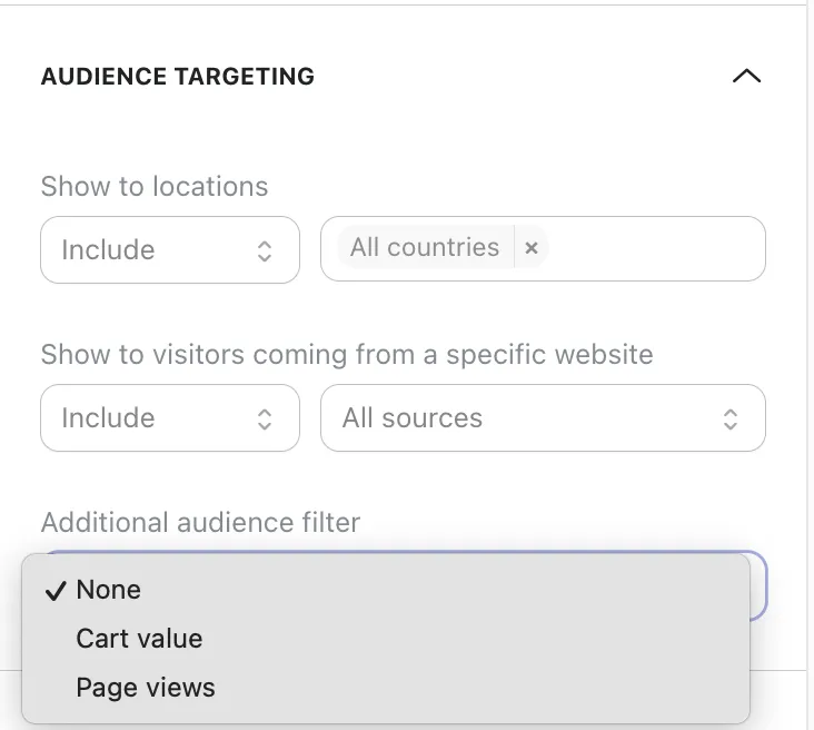 Configure your audience targeting