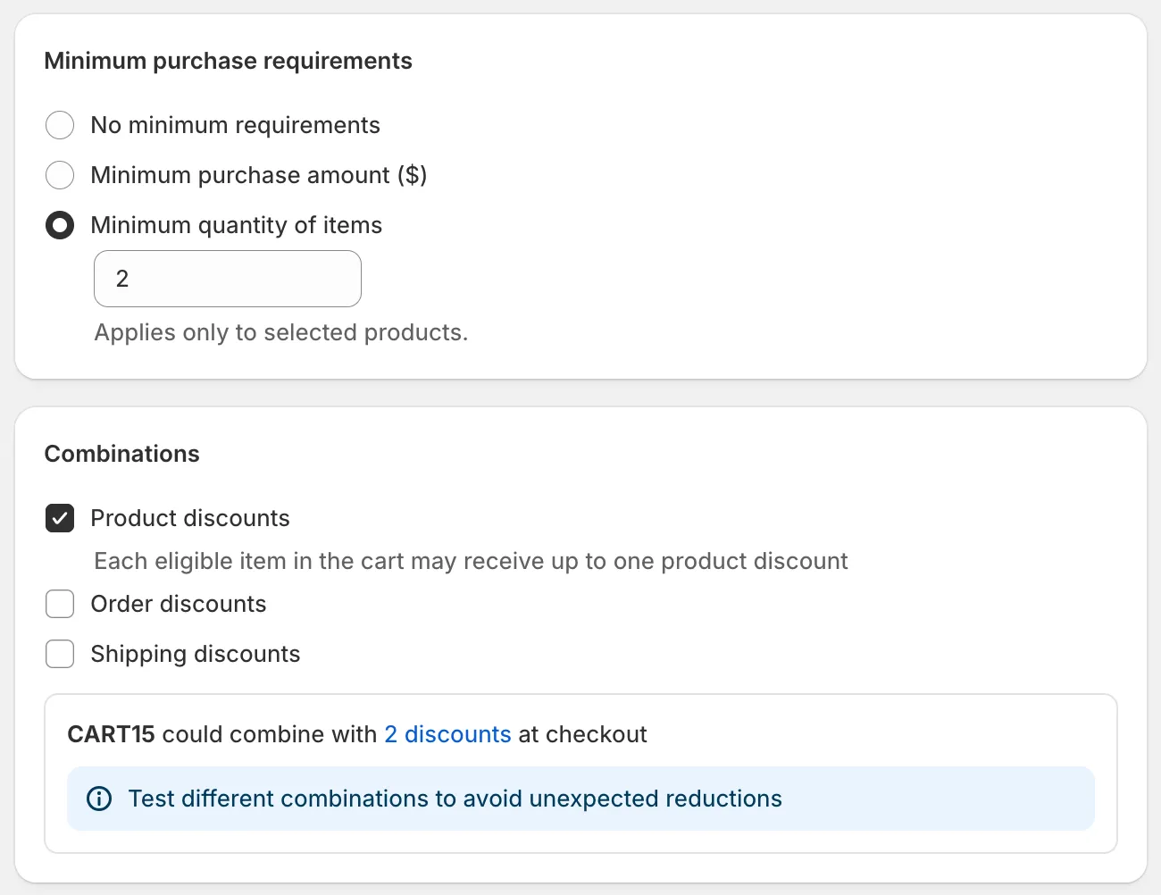 Configure your automatic discount parameters