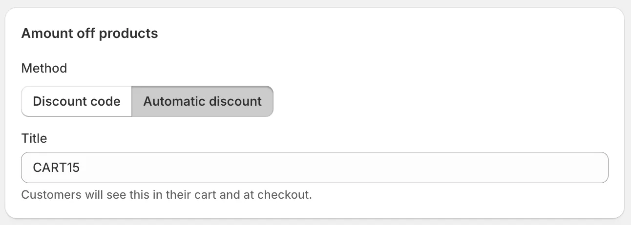 Create an Automatic discount