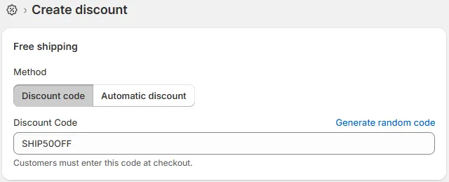 Name your shipping promotion