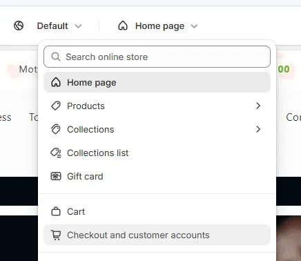 Navigate to Checkout settings on Shopify's one-page checkout