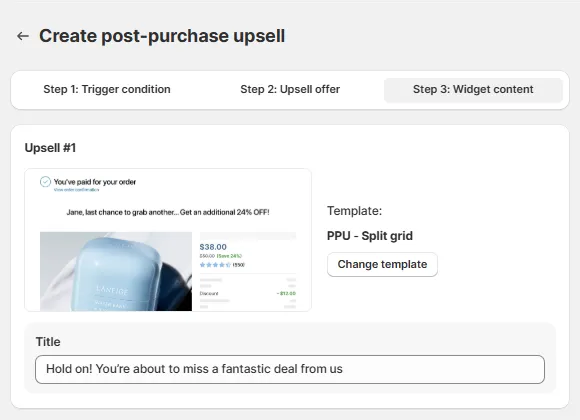 Customize the widget to match your brand aesthetics with this AOV.ai upselling app