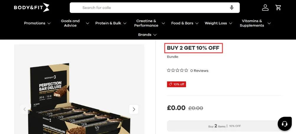 Product-specific bundled discounts on Body&Fit Shopify store