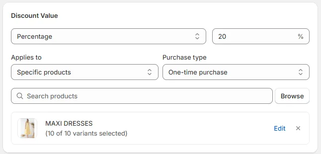 Select which customers are eligible to receive the discount on aov-ai