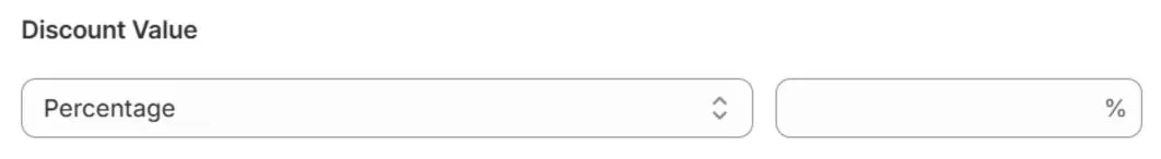 Set either a percentage discount for a product discount on Shopify