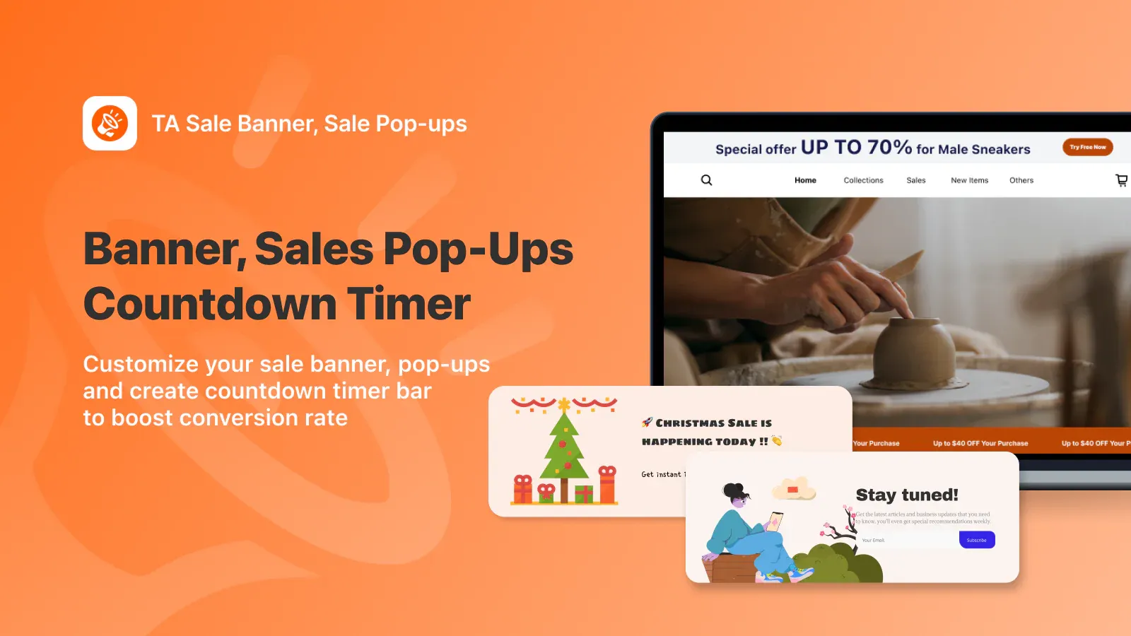 TA Banner Slider, Sales Pop up