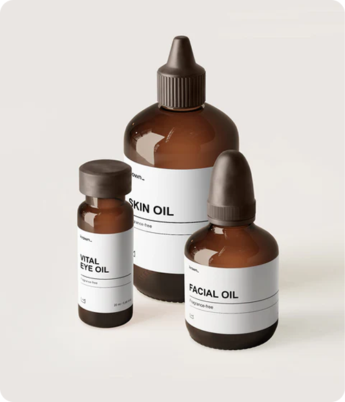 Composed mix-and-match bundle of three oil products